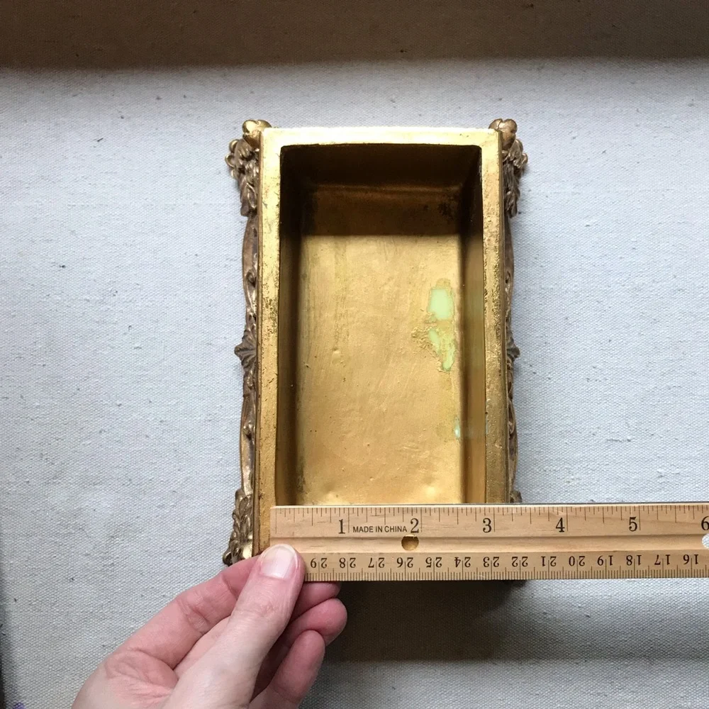Ornate Baroque Gilded Gold Trinket Jewelry Box - Marie Antoinette Maximalist